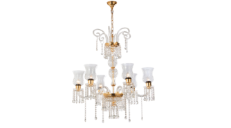 Jaquar 6 LT Clear Glass Chandelier